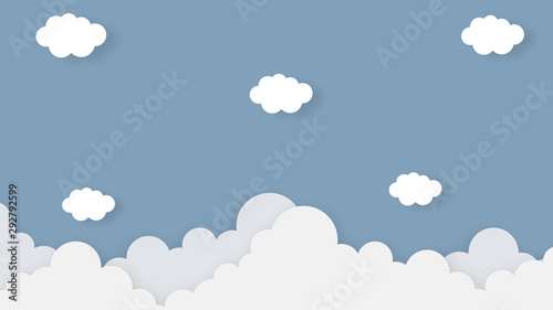 Naklejka Streszczenie kawaii fajne kolorowe tło nieba. Delikatna pastelowa grafika komiksowa. Koncepcja dla dzieci i przedszkoli lub prezentacji