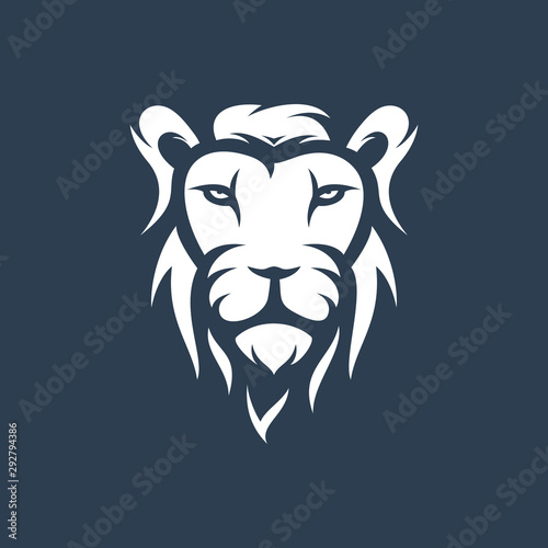 Lion head logo template design icon vector