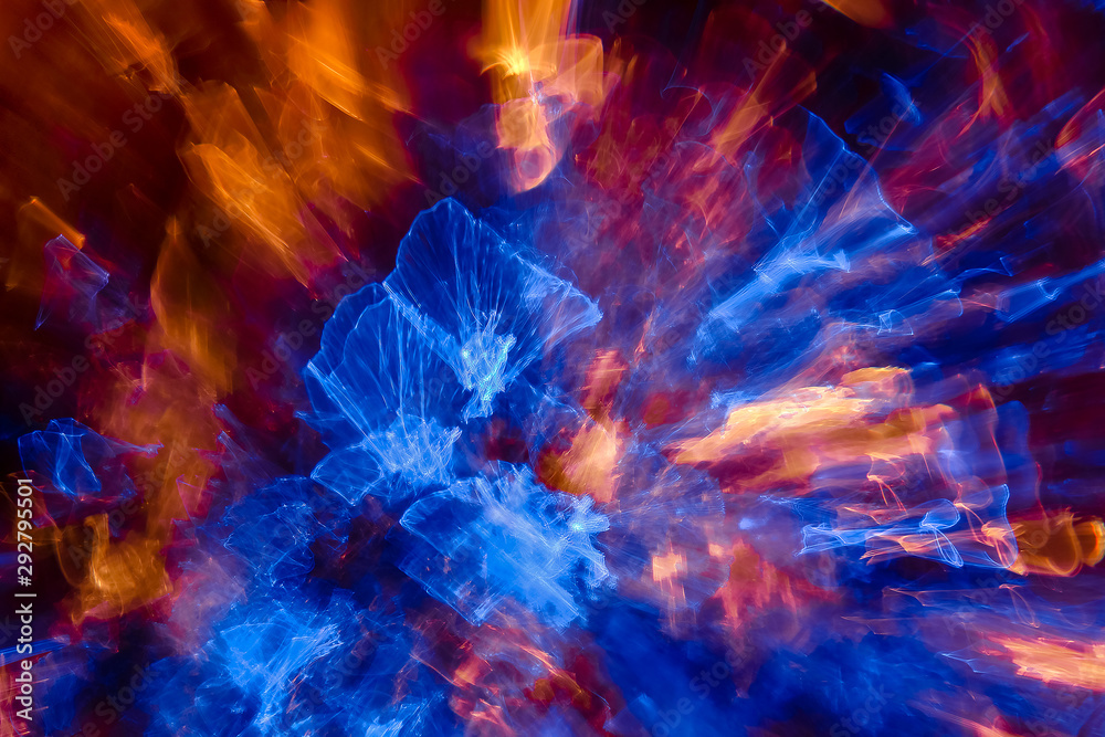 Abstract background. Explosion star with gloss and lines. Awesome beautiful nebula somewhere in outer space.