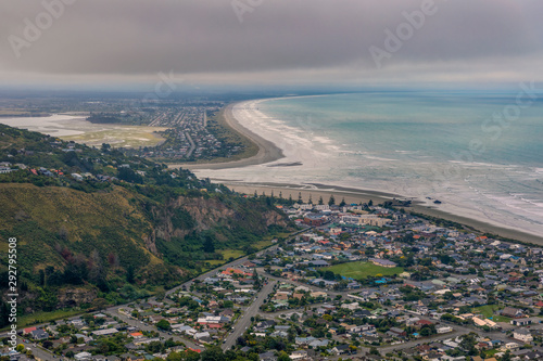 Christchurch area in stormy day, New Zealand