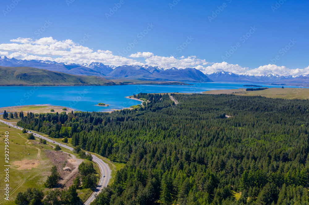 Landscape view of Lake Tekapo, New Zealand