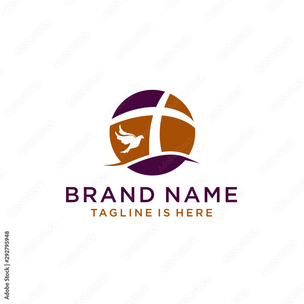 Fototapeta premium Logo church. Christian symbols.