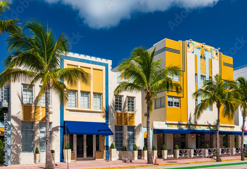 Art Deco district hotels on Ocean Drive, Miami Beach photo