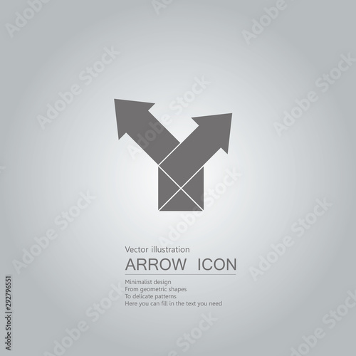 Arrow symbol design. Isolated on grey background.