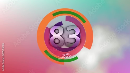 83 Years Anniversary Digital Tech Circle Colorful Background