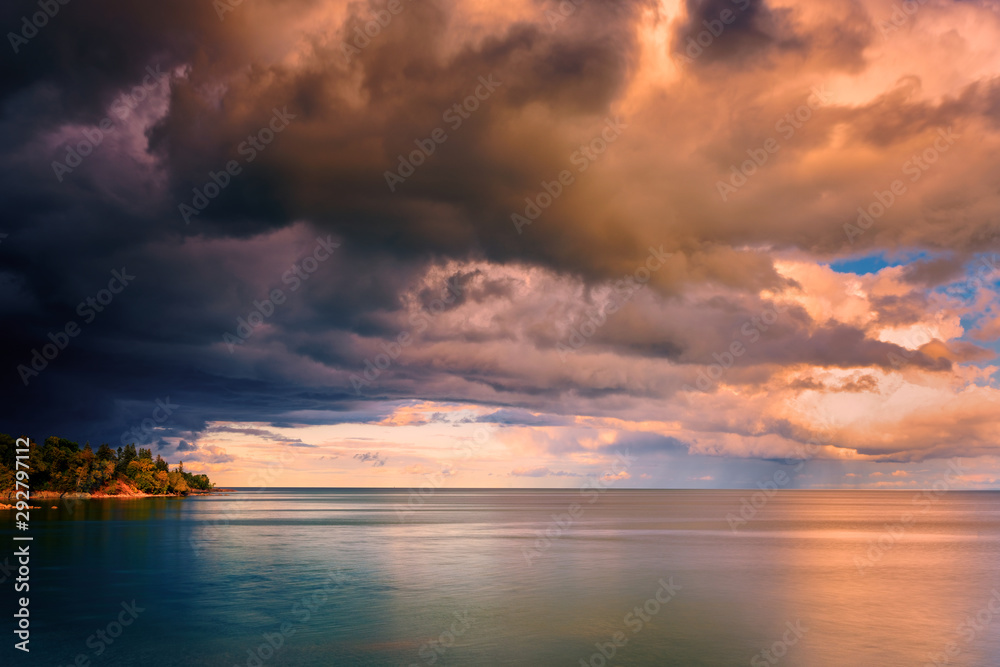 Dramatic Clouds Over Horizon