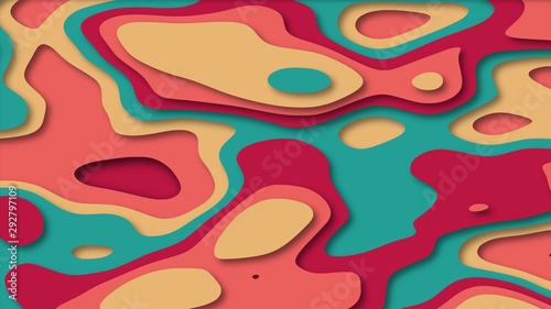 abstract fun and fresh colorful pastel contour wallpaper paper cut out effect background template illustration
