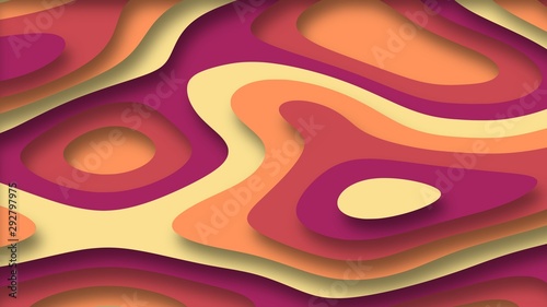 abstract contour texture paper cut out effect background wallpaper pastel color template illustration