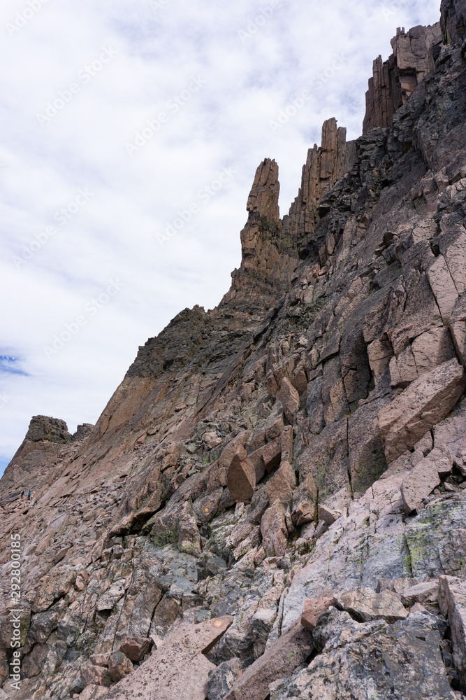 Stone towers up on Longs Peak, Colorado