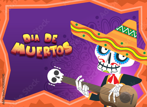 Day of the dead celebration illustration, dia de muertos