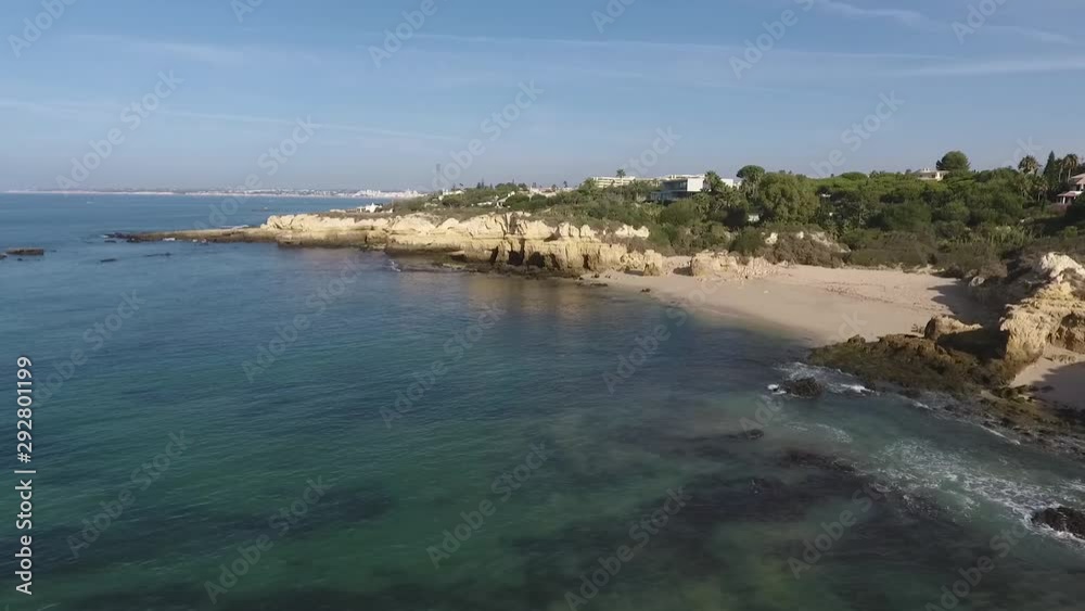 Aerial View. Beautiful Portuguese beaches and coastline with clear water. Algarve. Aerial View. Beautiful Portuguese beaches and coastline with clear water. Algarve.