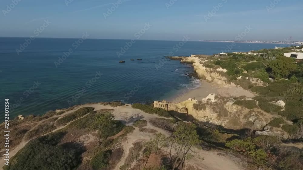 Aerial View. Beautiful Portuguese beaches and coastline with clear water. Algarve. Aerial View. Beautiful Portuguese beaches and coastline with clear water. Algarve.