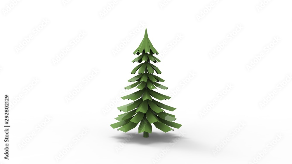 Obraz premium 3d rendering of a animated tree isolated in white studio background