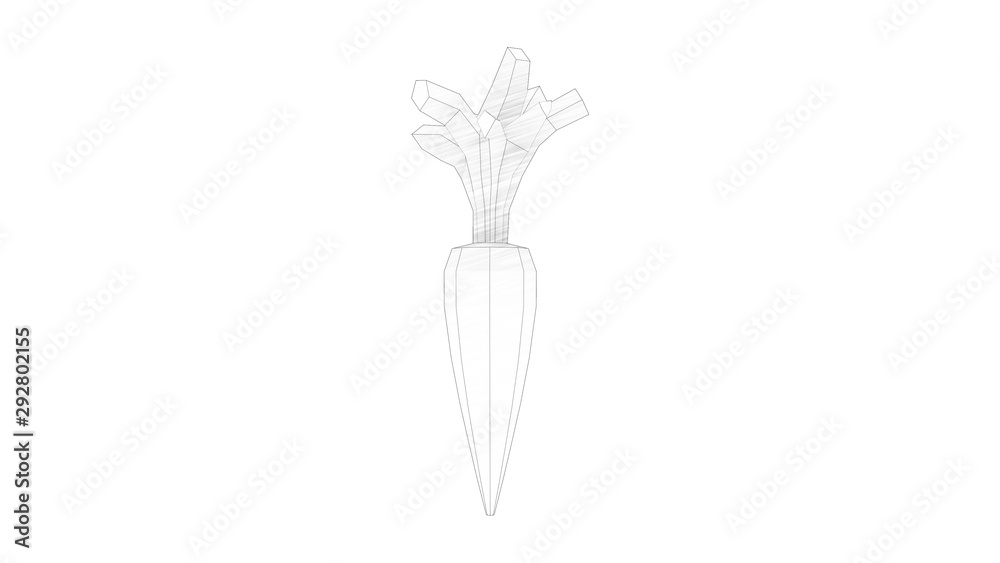 Obraz premium 3d rendering of a carrot isolated in white studio background