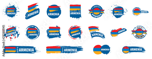 Armenia flag, vector illustration on a white background