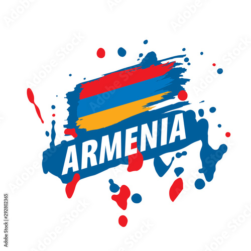 Armenia flag, vector illustration on a white background