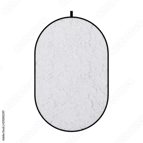 Photograpic Silver Disk Light Reflector Diffuser Screen. 3d Rendering photo