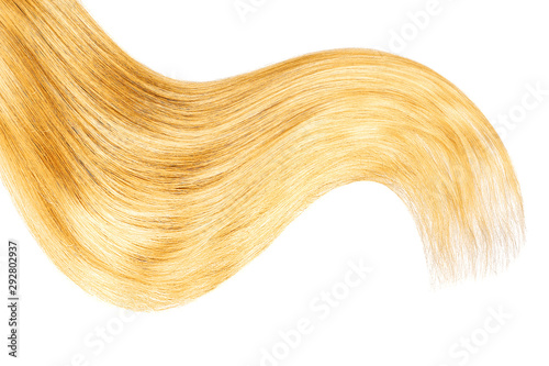 Natural blond hair isolated on white