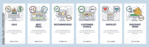 Website and mobile app onboarding screens vector template