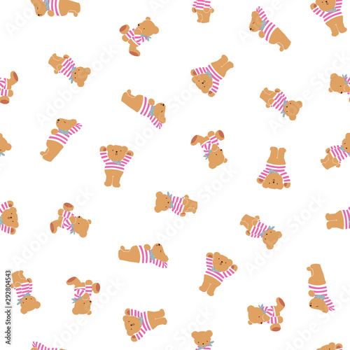 Cute little bear seamless pattern,