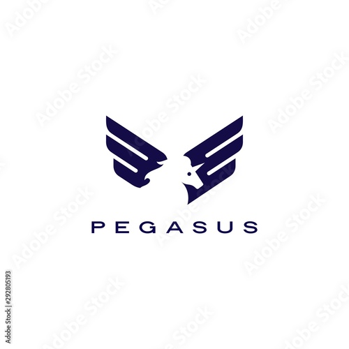 horse pegasus unicorn wings logo vector icon illustration