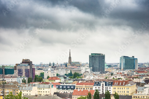 Vienna skyline as seen from Leopoldstadt in Austria. photo