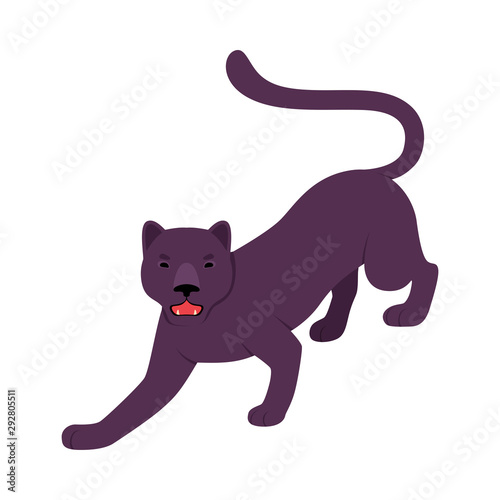 Black Panther. Vector illustration on a white background.