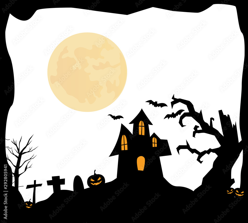 Halloween background with House