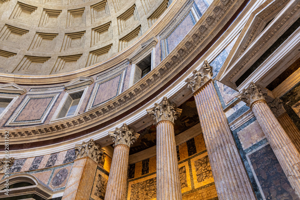 Details from Pantheon in Rome, Italy