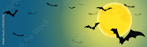 halloween bats in front of full moon
