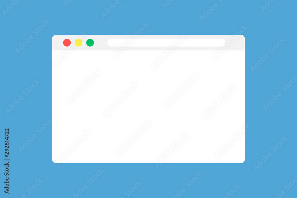 Browser window mock up in trendy flat style. Technology concept vector design. Blank screen web browser. Isolated vector illustration. Browser window mock up in trendy flat style. Technology concept vector design. Blank screen web browser. Isolated vector illustration.