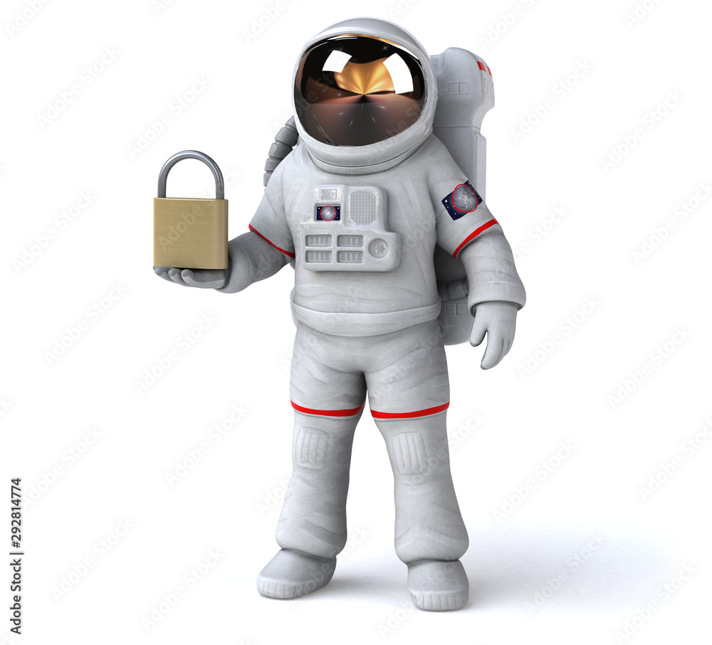 Fun astronaut - 3D Illustration