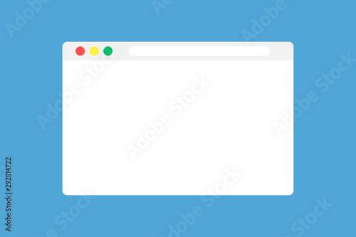 Browser window mock up in trendy flat style. Technology concept vector design. Blank screen web browser. Isolated vector illustration.