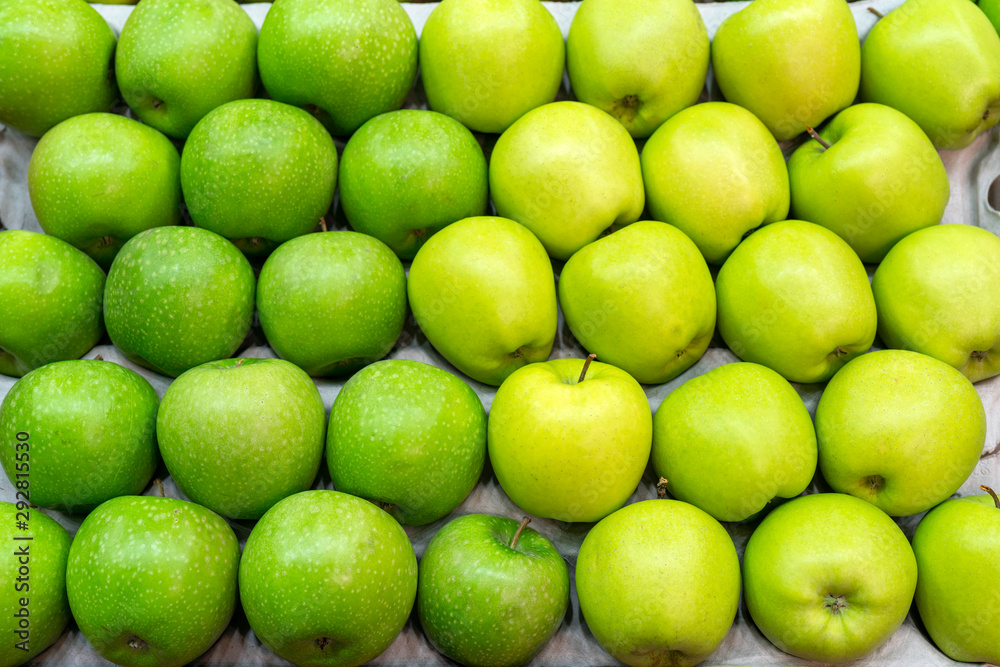 Ripe green apples. Harvest of autumn in the store. Ripe green apples. Harvest of autumn in the store.