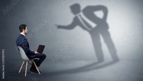 Принти на полотні Businessman staying and offering stuffs to a shadow businessman