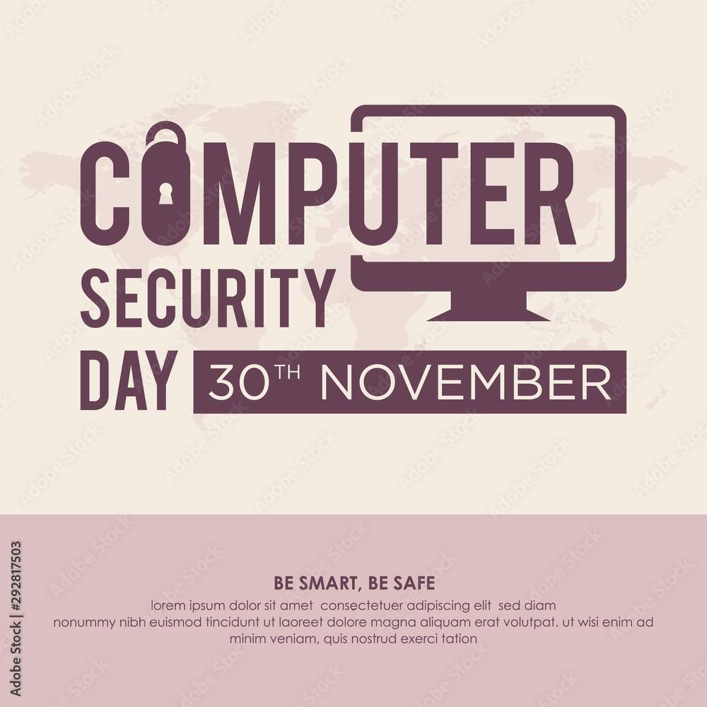 Computer Security Day letter emblem in flat style for element design Computer Security Day letter emblem in flat style for element design