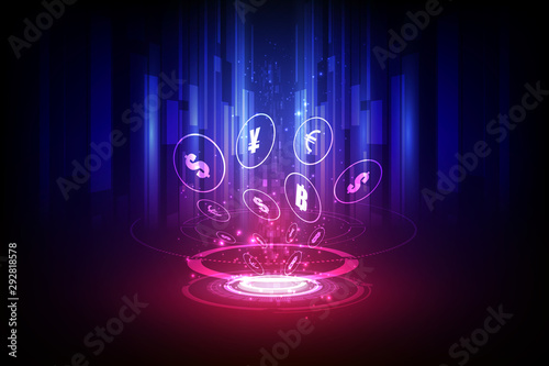 Money transfer. Global Currency. Stock Exchange. Stock vector illustration.