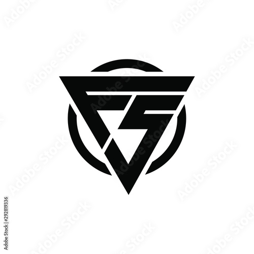 F5, 5F Triangle Logo Circle Monogram Design Vector Super Hero Concept