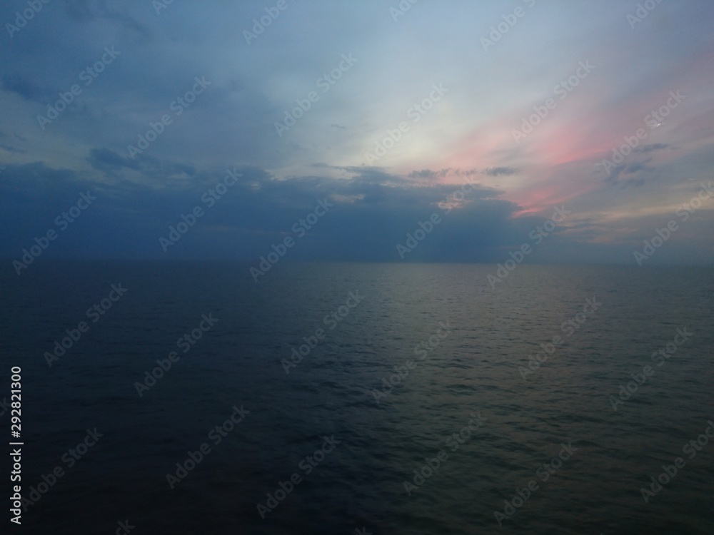 Colorful Sunset at Sea with beautiful Sky