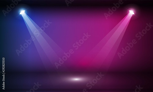Stage podium with lighting, Stage Podium Scene with for Award Ceremony on Light pink Background vector design.
