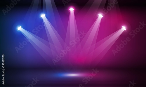 Stage podium with lighting, Stage Podium Scene with for Award Ceremony on Light pink Background vector design.