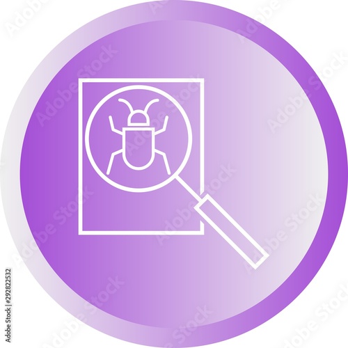 Beautiful detect Bug vector line icon photo