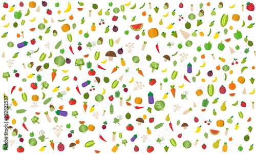 Random Vegetable and fruit for health and sanitation of nature Background Creative vector design