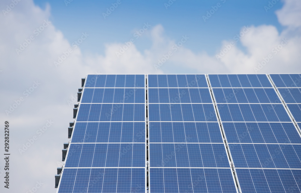solar cell panel with cloudy sky. clean energy. solar cell panel with cloudy sky. clean energy.
