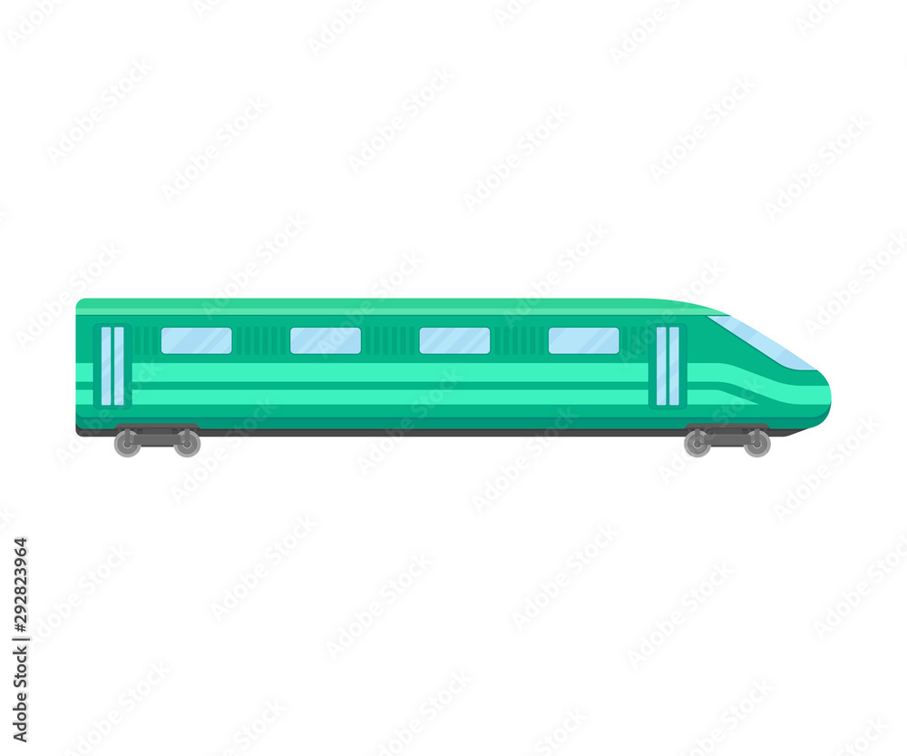 Bright Green Bullet Express Flat Vector Illustration Bright Green Bullet Express Flat Vector Illustration