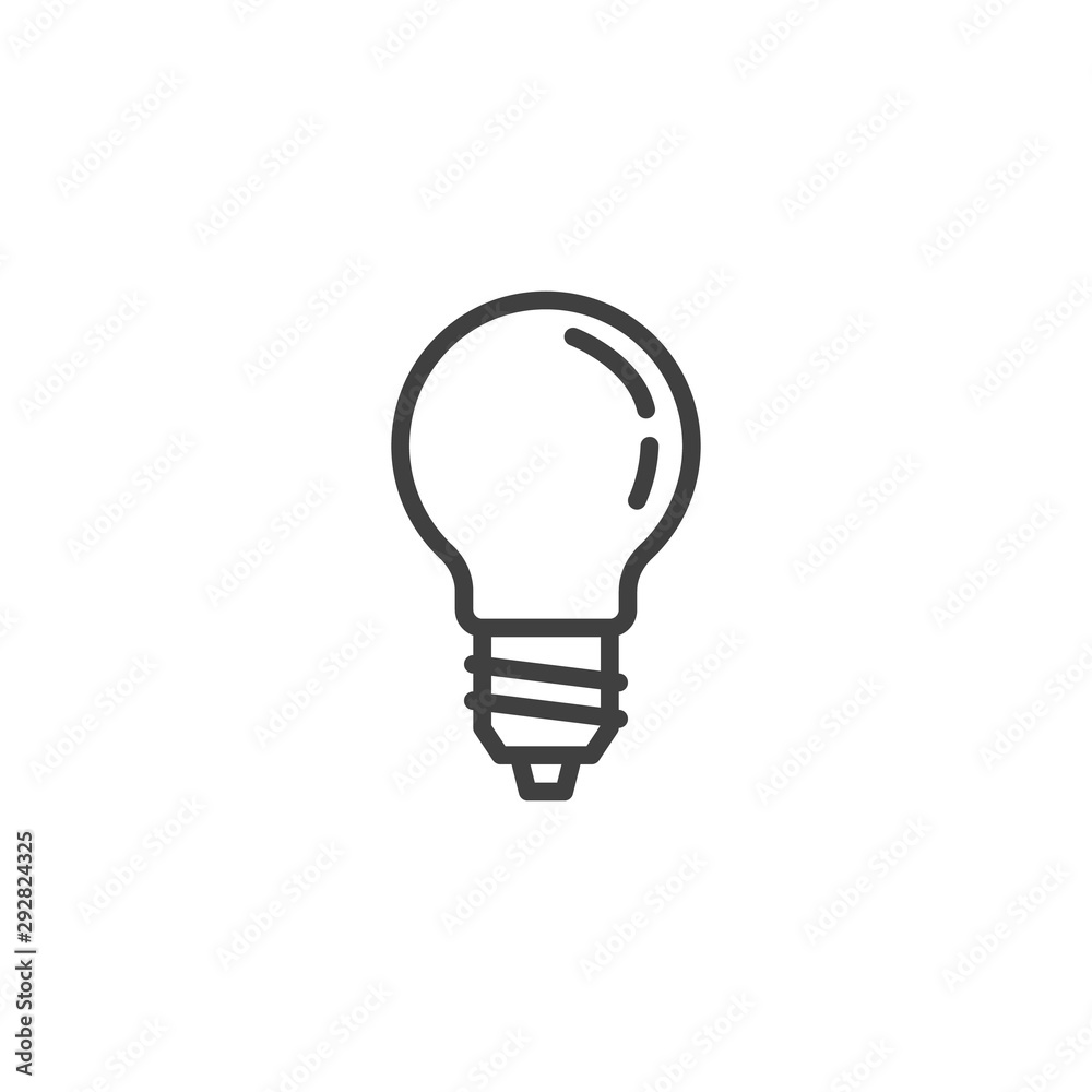 Light bulb line icon. linear style sign for mobile concept and web design. Lamp outline vector icon. Symbol, logo illustration. Vector graphics Light bulb line icon. linear style sign for mobile concept and web design. Lamp outline vector icon. Symbol, logo illustration. Vector graphics