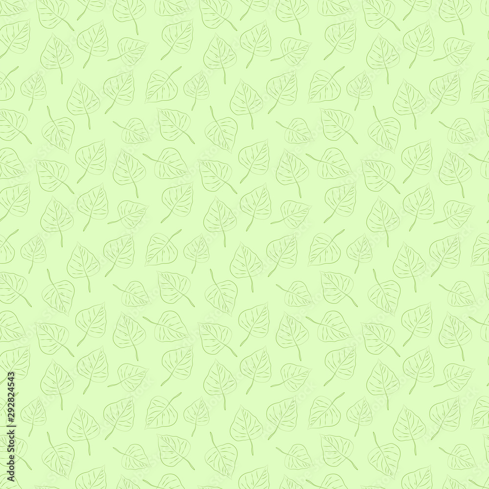 Beautiful seamless pattern of leaf outlines on green background. Beautiful seamless pattern of leaf outlines on green background.