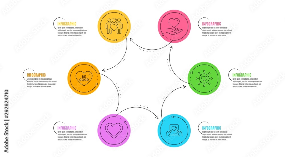 Heart, Love couple and Be good signs. Infographic timeline. Love mail, Hold heart and Dating network line icons set. Valentine letter, Relationships network, Lovers. Love set. Vector Heart, Love couple and Be good signs. Infographic timeline. Love mail, Hold heart and Dating network line icons set. Valentine letter, Relationships network, Lovers. Love set. Vector