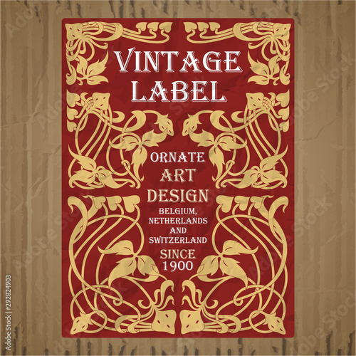 vector vintage items  cover Art Nouveau