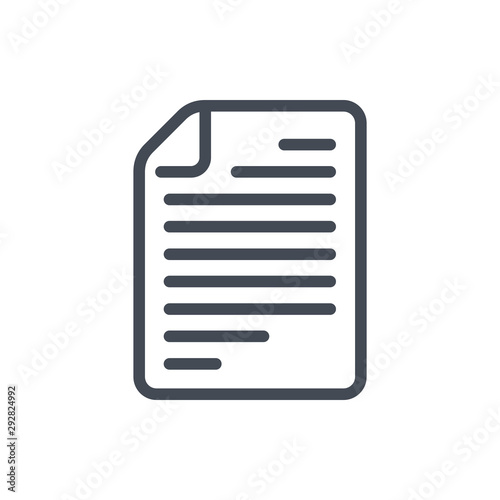 Document with text line icon. File page vector outline sign. © NikWB